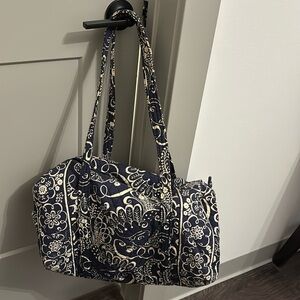 Vera Bradley navy & white paisley small duffel
